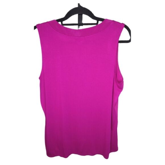 Worthington NWT Sleeveless V-neck Shoulder Tab MAGENTA Top Size XL - Picture 4 of 7